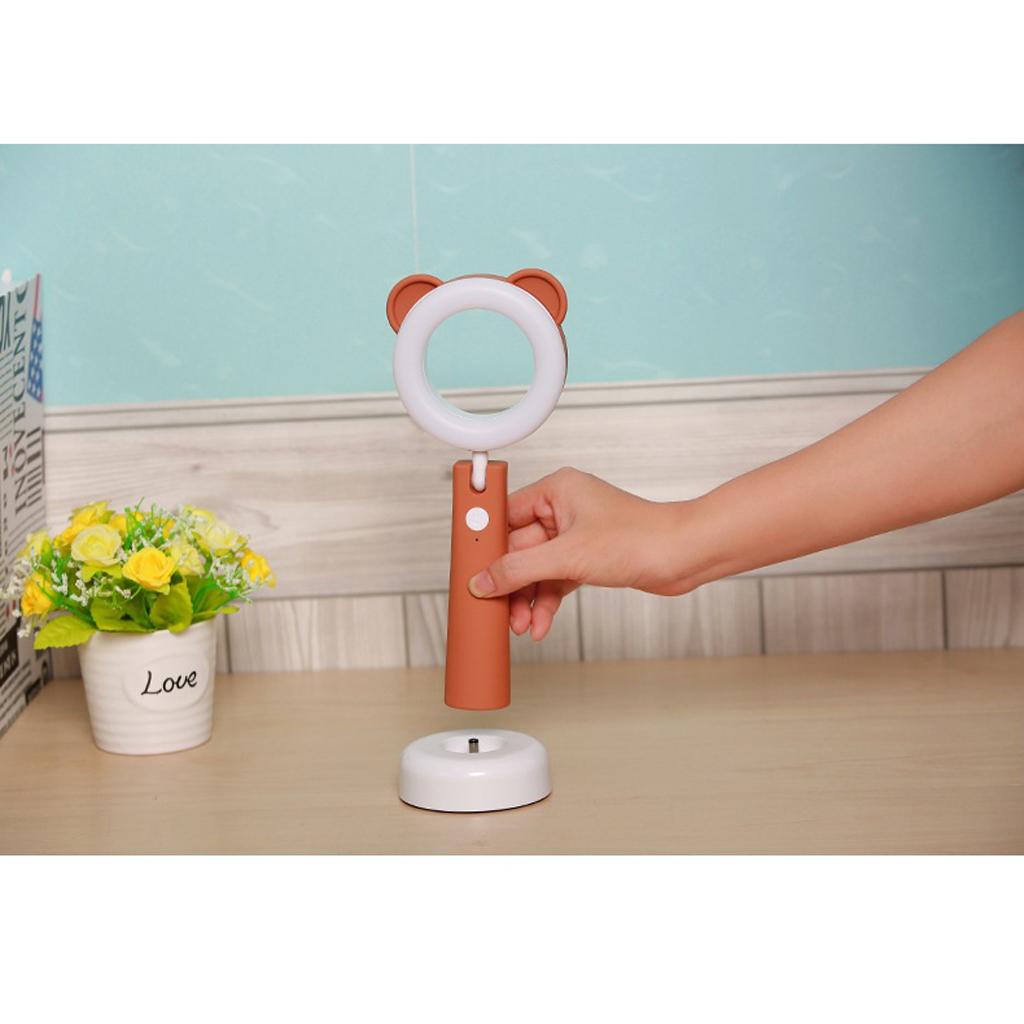 LED Animal Desk Lamp, Eye Care Table Lamps, Lovely Bear Dimmable Reading Light for Desk, USB Charging, Adjustable Angle, 3 Color and 3 Brightness Levels, 1H Timer Nightlight for Bedroom Kids Xmas Gift