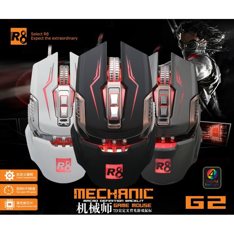 Chuột 7D chơi game cực đỉnh R8 G2 Led đa màu Hàng chính hãng