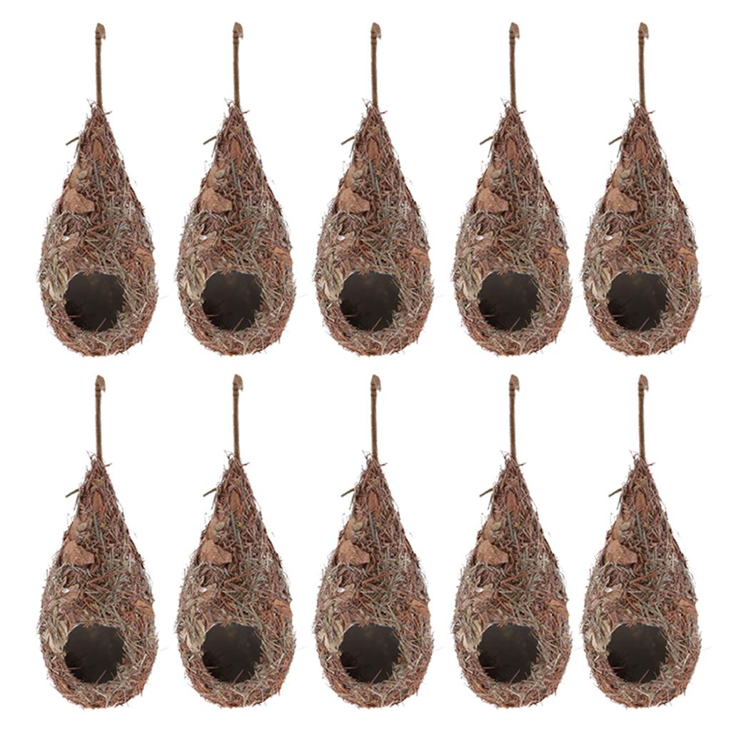 10x Giọt Nước Cỏ Chim Yến Nhà Ăn Sân Chim Hut Mộc Mạc Nhà Cây