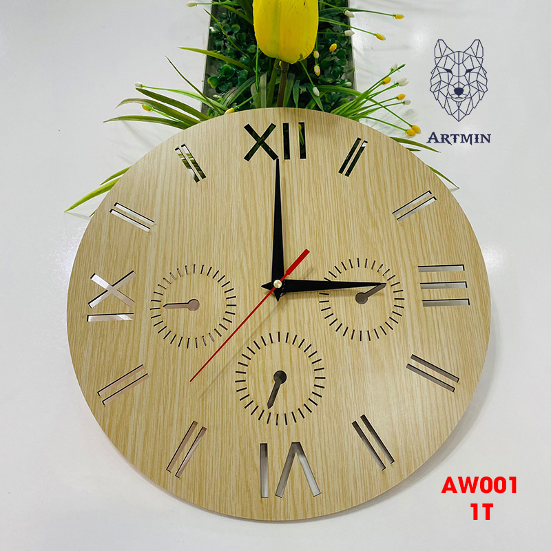AW001 - Đồng Hồ Gỗ Treo Tường – Décor Trang Trí