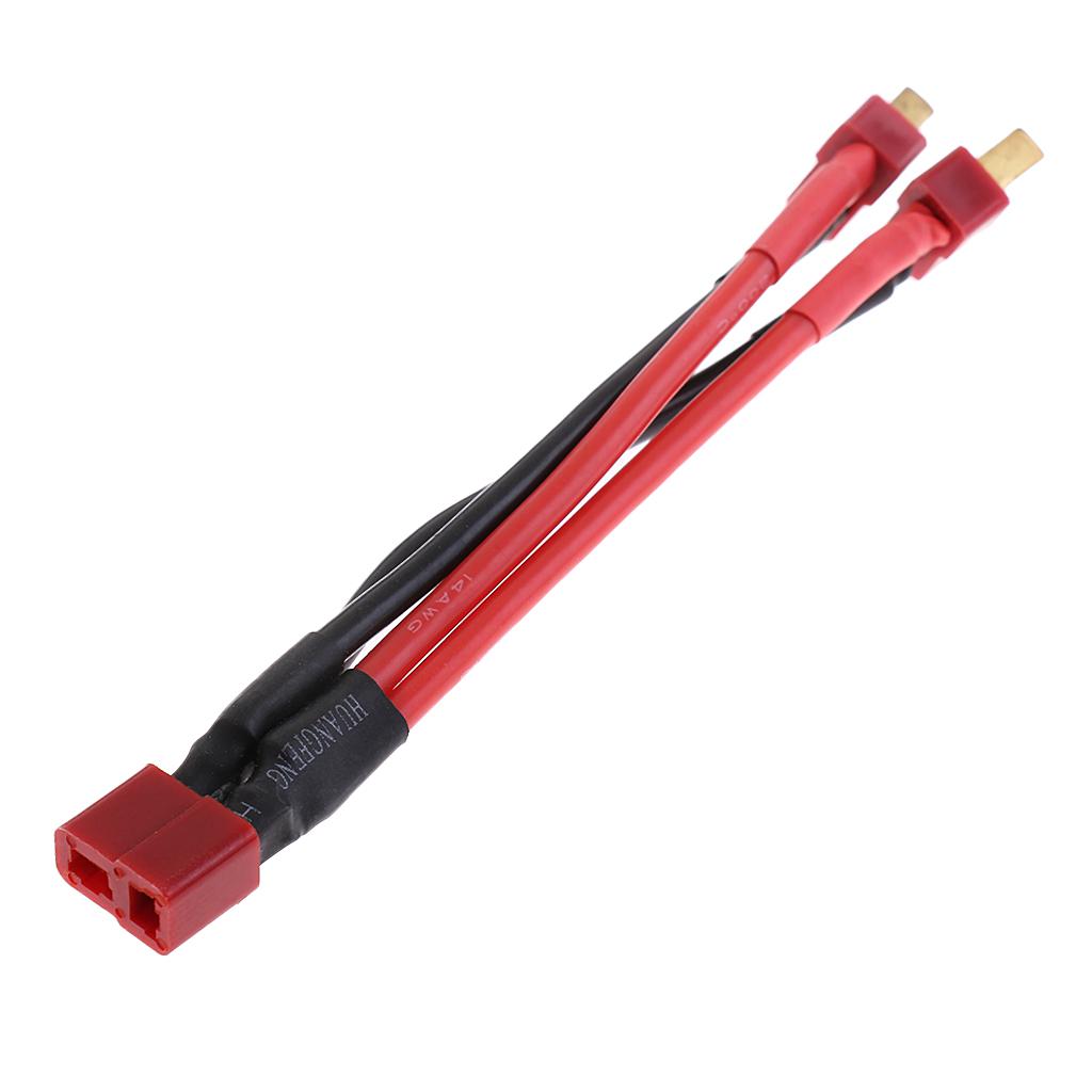 14AWG T Plug Parallel Cable Y-Harness for RC Battery Male & Female Connector - intl