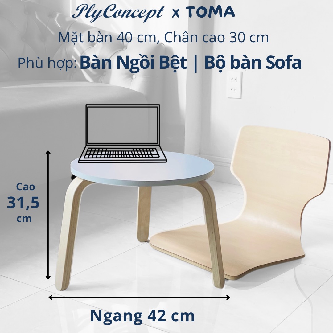 Bàn Sofa, Bàn trà đẹp, Bàn Ngồi Bệt - Plyconcept ToMa Table - Mặt bàn MDF dày 15 mm