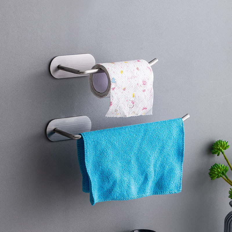 Móc Treo Cuộn Giấy, Treo Khăn Inox 304 Dán Tường Không Cần Khoan