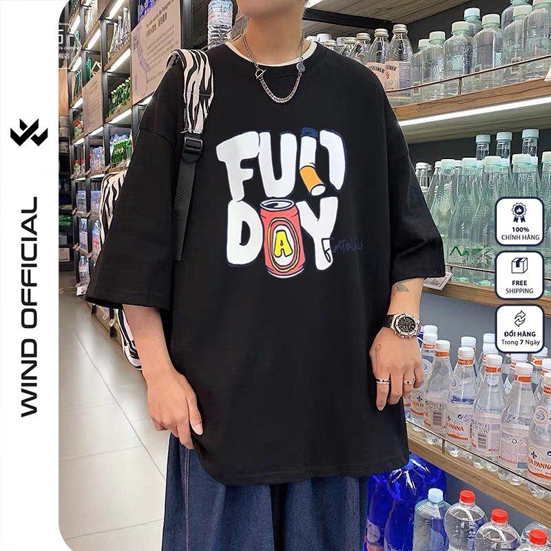 Áo thun tay lỡ Wind phông unisex form rộng FUNDAY nam nữ oversize ulzzang