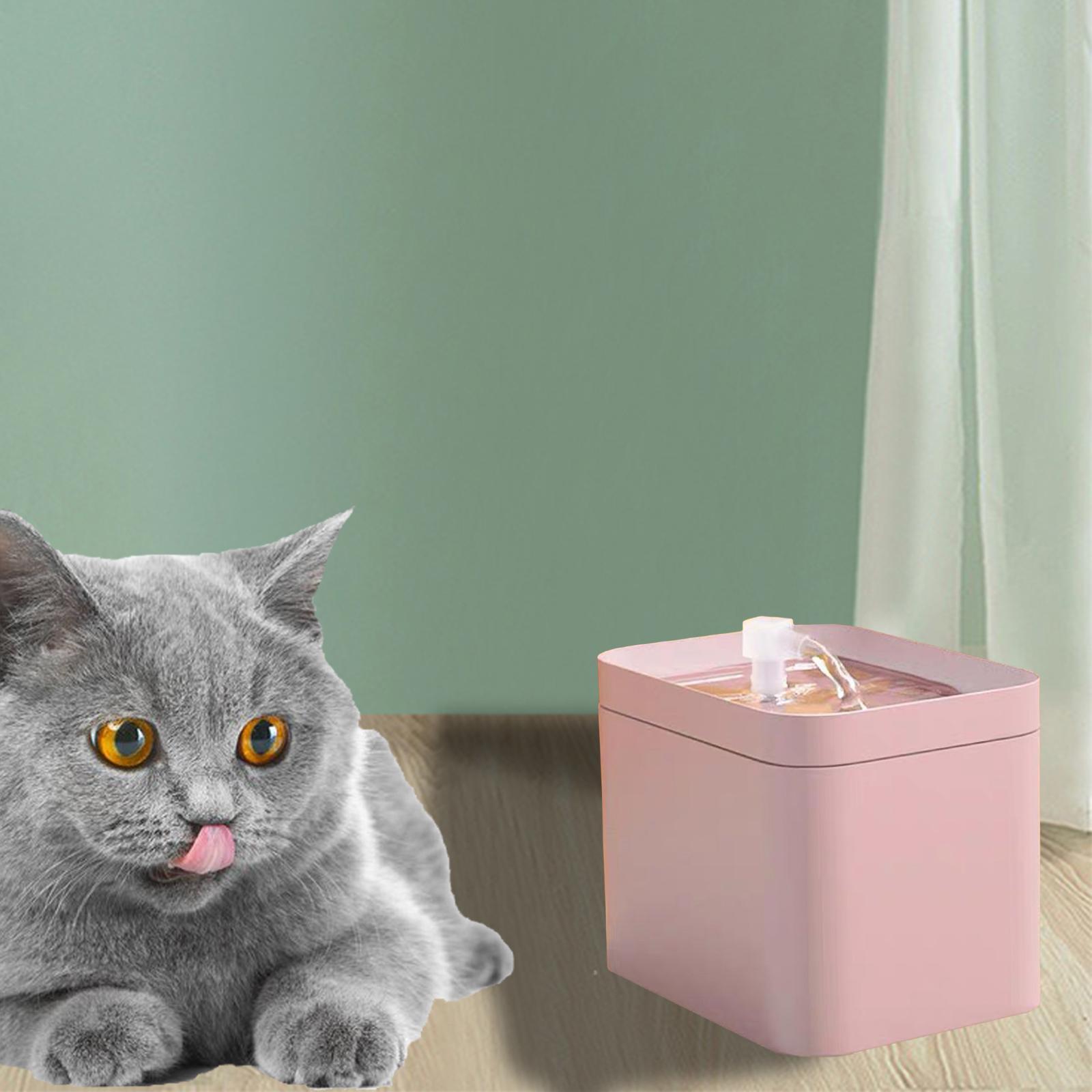 1.5L Cat Water Fountain Water Dispenser Puppy Kitten USB Indoor  Pink