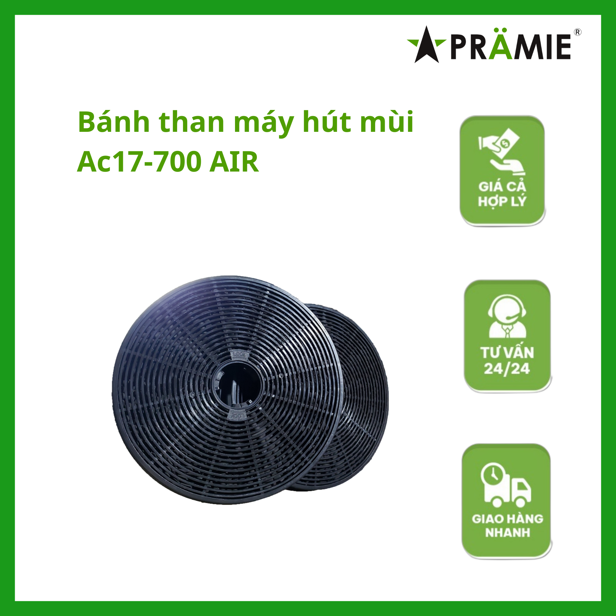 Máy hút mùi kính cong Pramie AC17-700 AIR_Vẫy tay_ Hàng nhập khẩu Thái Lan