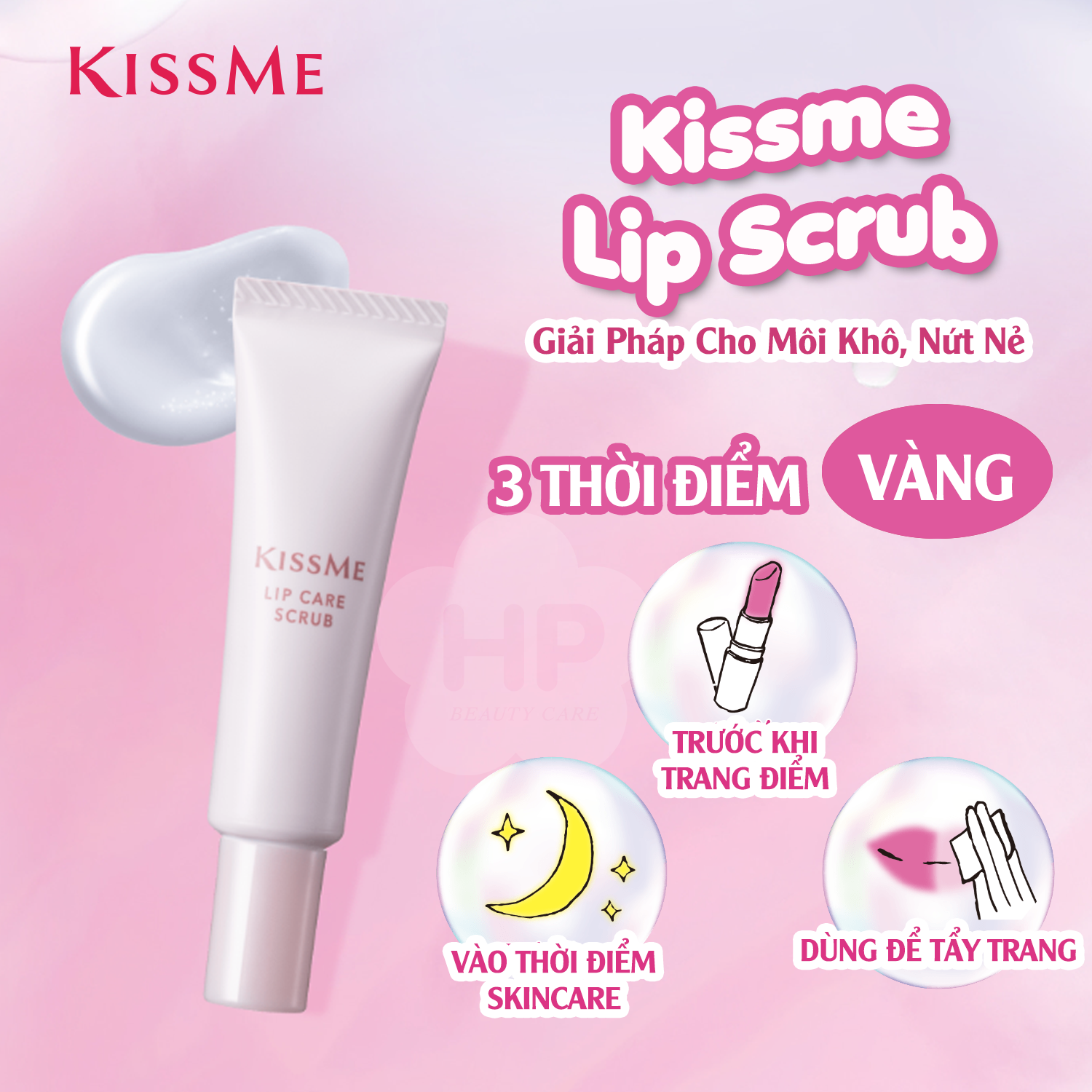 Kem Tẩy Tế Bào Chết Cho Môi Kissme Puchi Mochi Lip Srcub