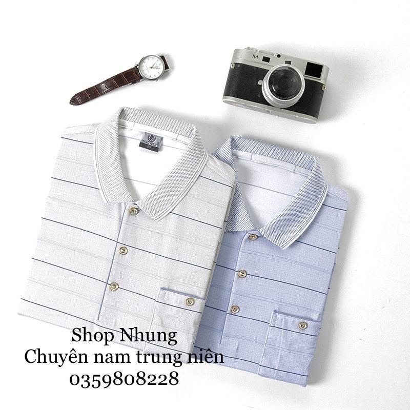 Áo thun dài tay nam trung niên trung tuổi chất đep cưc mát