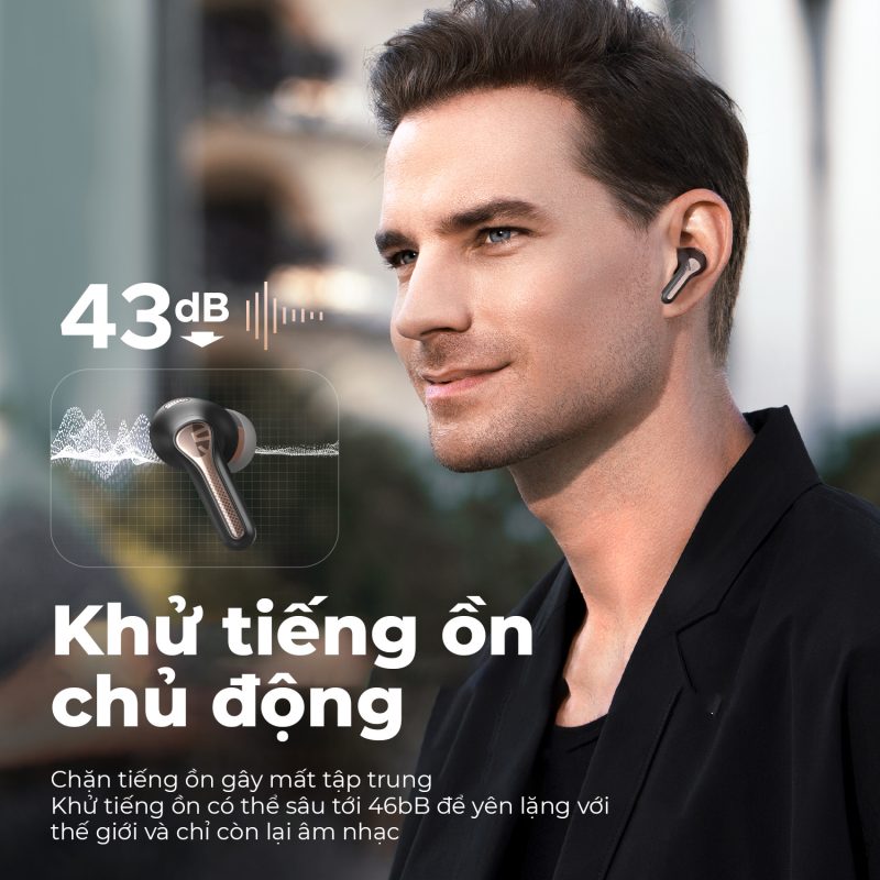 Tai nghe Bluetooth SoundPEATS Capsule 3 Pro khả năng chống ồn chủ động - Hàng Chính Hãng