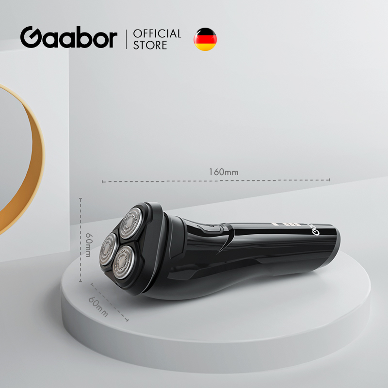 Máy cạo râu 3 lưỡi dao GAABOR GESR-M01A đa năng 2in1, thân máy chống nước sạc USB - Hàng chính hãng