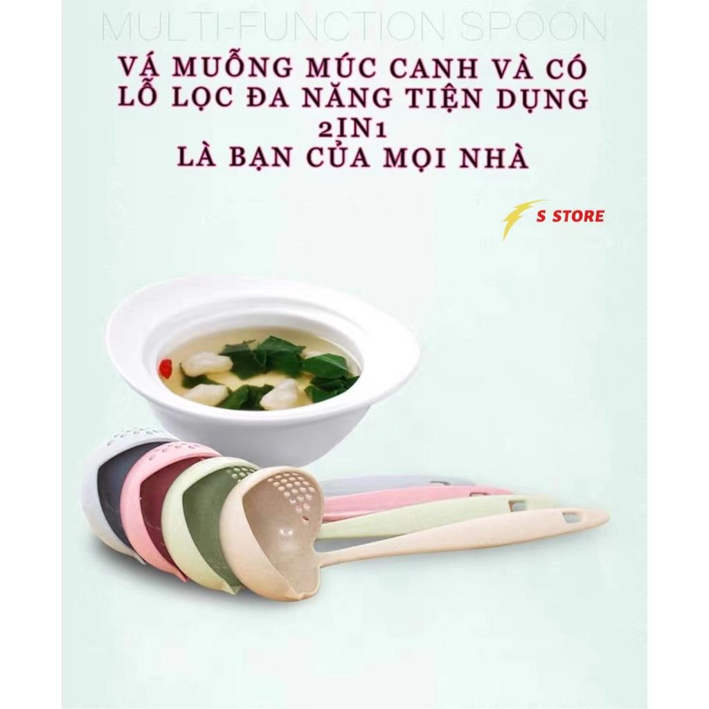 Vá vớt có lỗ và Vá múc canh tiện dụng, Muôi, muỗng thủng ăn lẩu, múc canh 2 trong 1