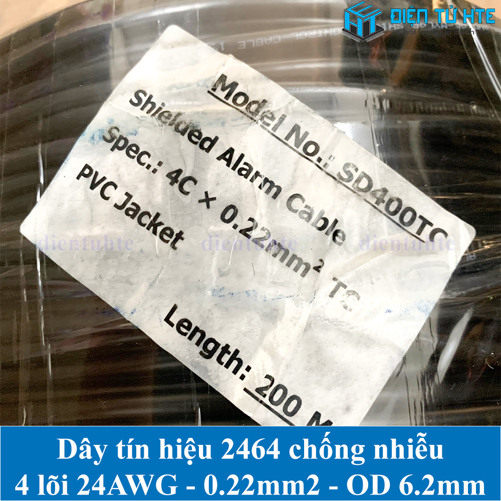 Dây tín hiệu 4 lõi chống nhiễu 2464 24AWG 0.22mm2 vỏ PVC OD 6.2mm (1 mét)