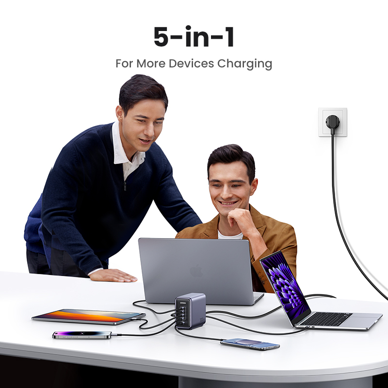 Đế sạc nhanh UGREEN 300W 5 USB C GAN 140W PD3.1 thích hợp cho MacbookProAir M2 Dell XPS iPad Pro iPhone 14 Pro Galaxy S2 hàng chính hãng