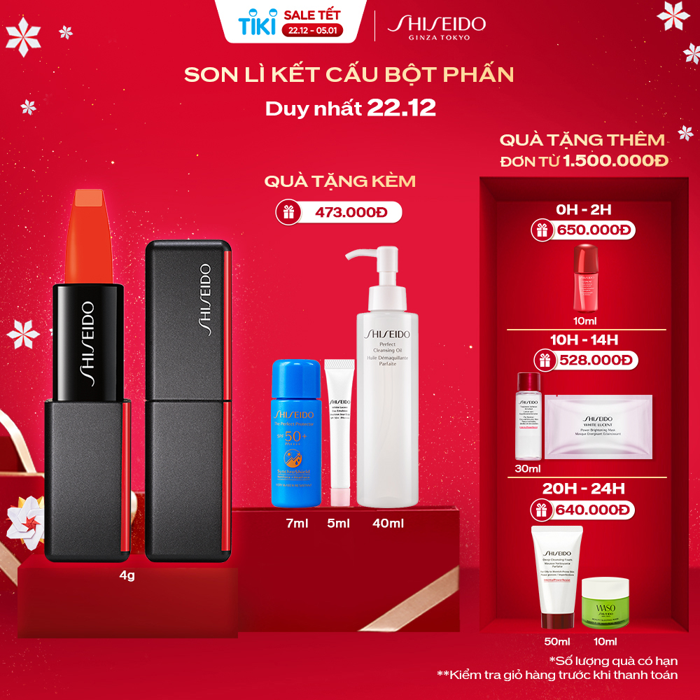 Son lì Shiseido ModernMatte Powder Lipstick 4g màu 528-Torch Song