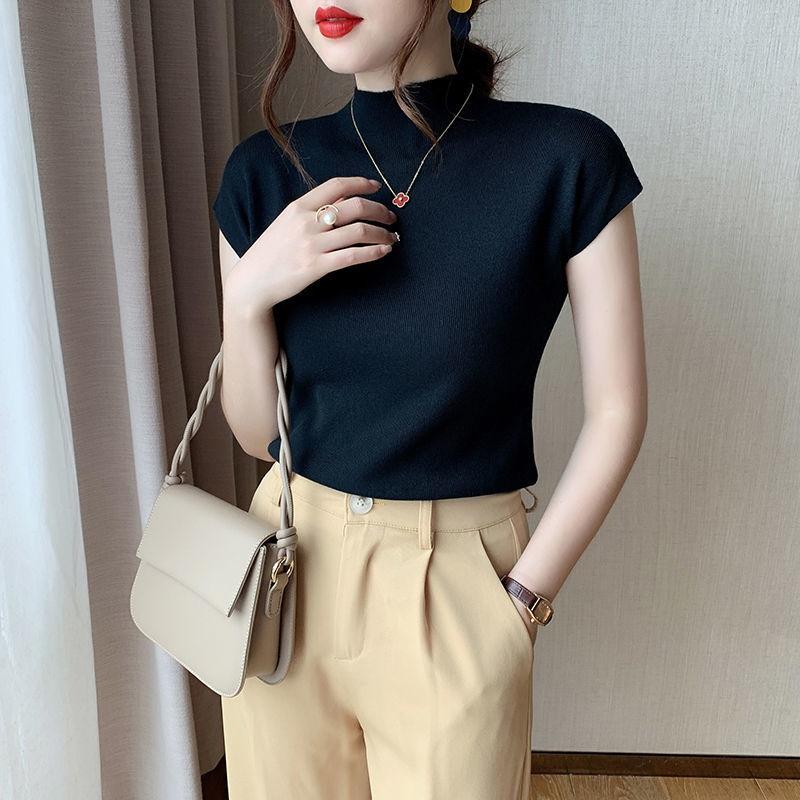 Áo len nữ Montoghi dệt kim Quảng Châu CỔ CAO VAI HẾN loại 1 sang trọng và thanh lịch