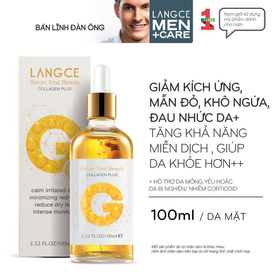 TOTAL BEAUTY SERUM COLLAGEN+ NHÂN SÂM VỊ CỨU TINH LÀ DA HƯ TỔN 100ml LANGCE DÀNH CHO NAM