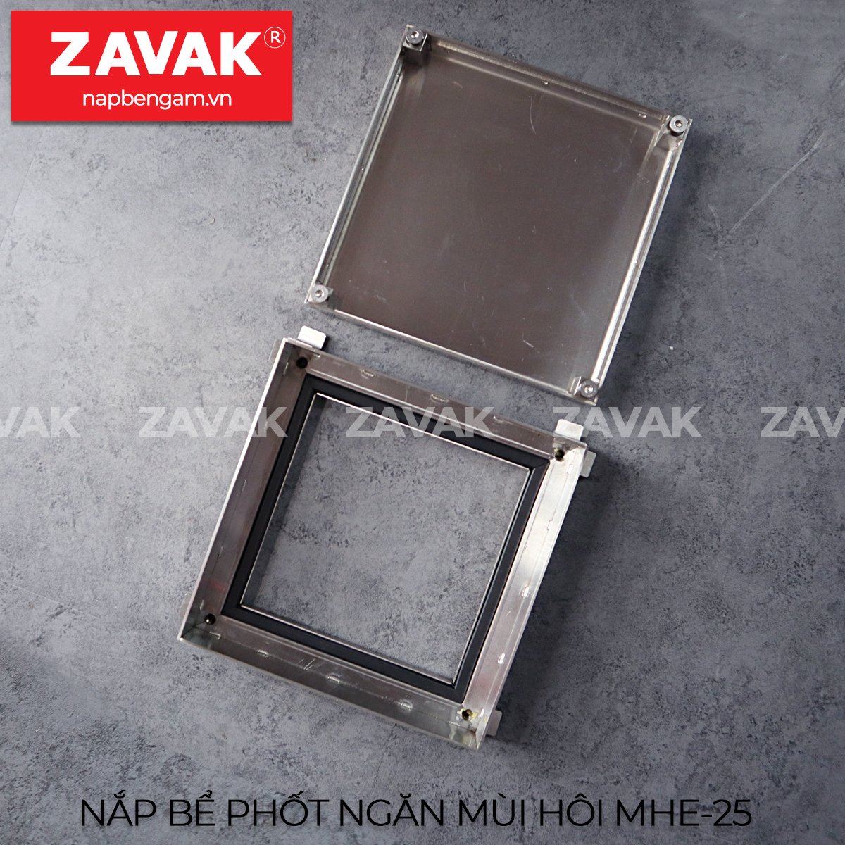 Nắp bể phốt ngăn mùi inox Zavak MHe25