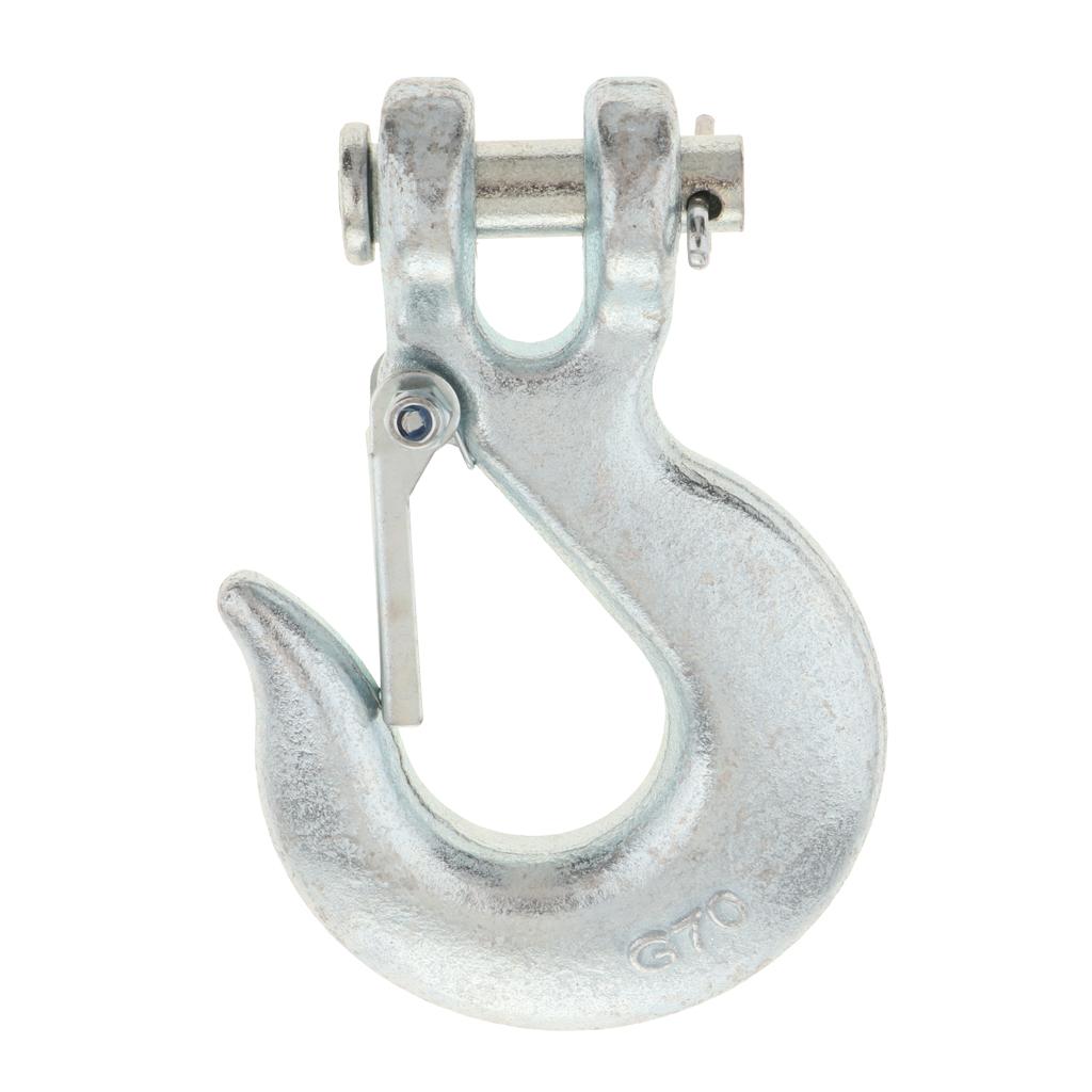 5/16 Inch Swivel Lift Chain Hook 304 Stainless Steel Fork Head Hook with Safety Lock for Upgrading The ATV Trailer for Towing Winch
