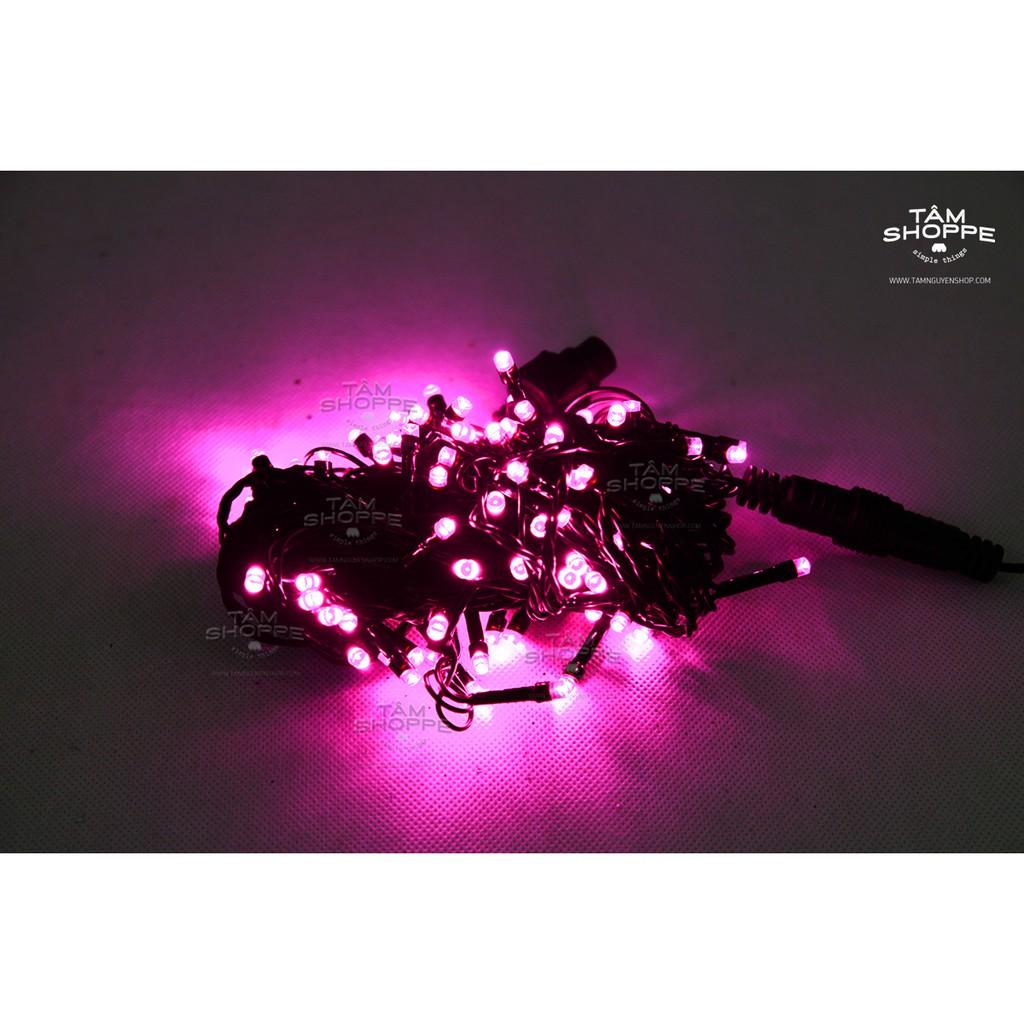 DÂY ĐÈN LED MÀU HỒNG TRƠN 10M 96 BÓNG