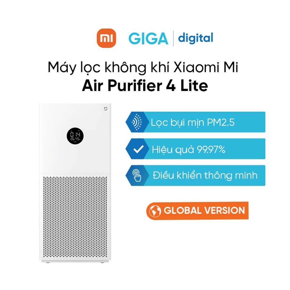 Máy lọc không khí Xiaomi Mi Air Purifier 4 Lite - Hàng Chính Hãng - Bản Quốc tế - Tiếng Việt