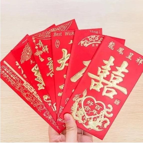 Thếp 6 Bao Lì Xì Giấy Đỏ Đám cưới chúc mừng năm mới lễ tết  Sinh Nhật  Đầy Tháng Thôi Nôi Mừng tuổi