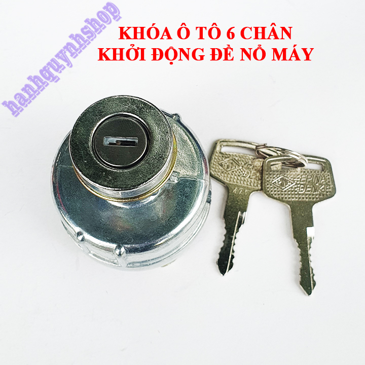 Ổ khóa ô tô máy công trình 6 chân, ổ khóa điện, khóa khởi động đề nổ loại đẹp