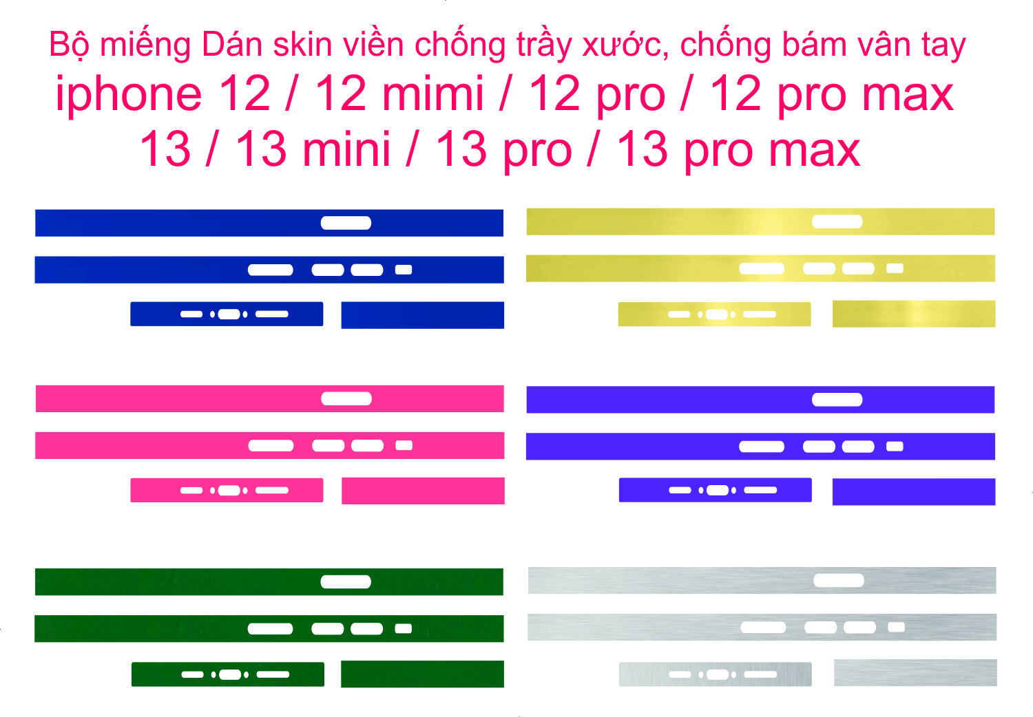 Bộ miếng dán skin viền dành cho iphone 13 pro max / 13 pro / 13 / 13 mini /12 pro max/12 pro /12 /12