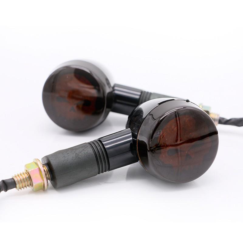Set 2 Đèn Xi Nhan Hình Đầu Lâu Cho Xe Mô Tô Harley Dyna Sportster Honda