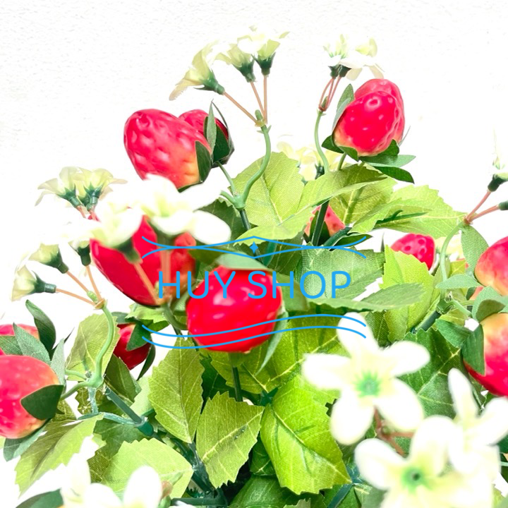 HOA TRÁI NHÂN TẠO - LỌ TRÁI DÂU TÂY ĐỂ BÀN