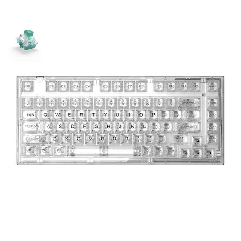 Bàn phím cơ FL-Esports Q75 SAM (Transparent White Light Ice Keycap/Transparent Black Dark Ice Keycap) 3 Mode/Gasket Mount - Hàng chính hãng