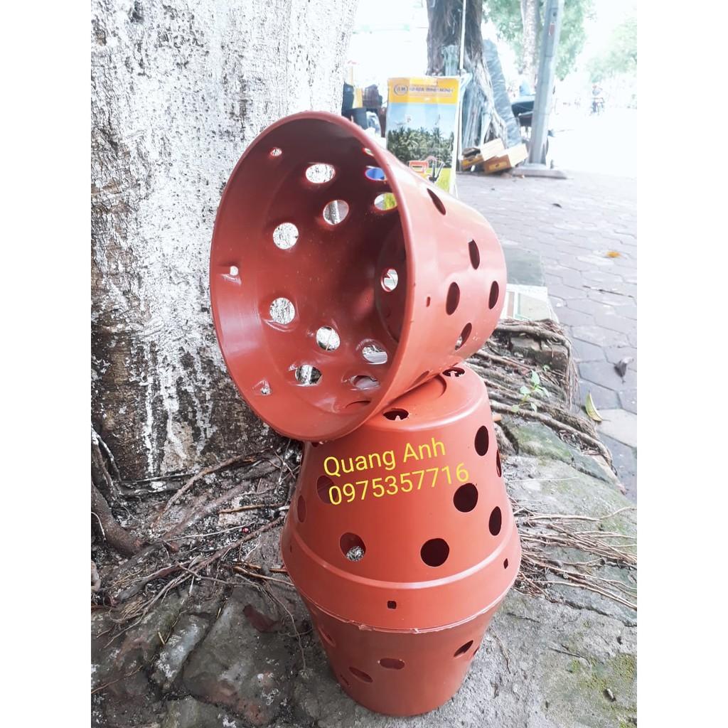 5 CHẬU NHỰA TRỒNG LAN GIẢ GỐM ĐẤT NUNG