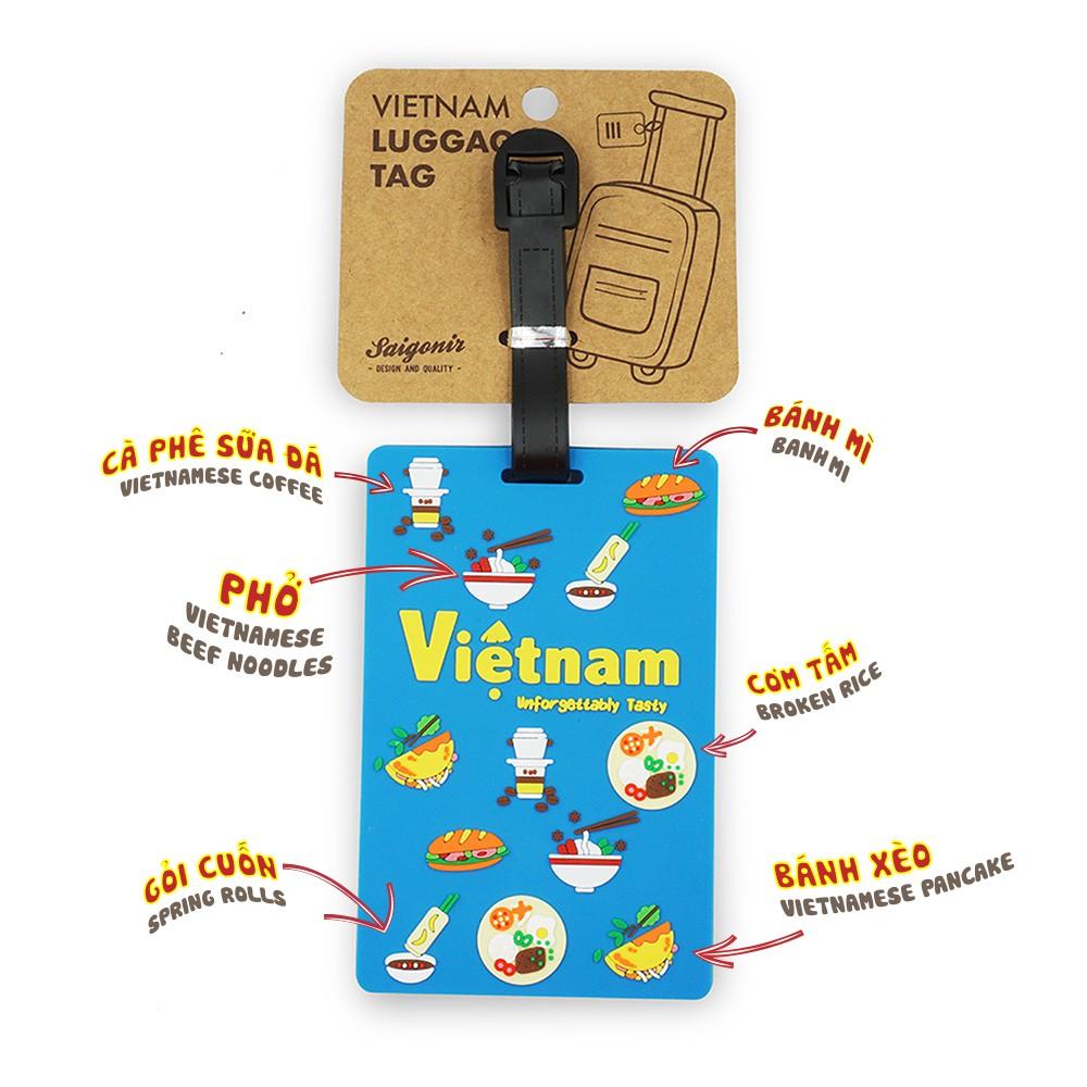 Combo 2 Thẻ Treo Hành Lý - Rubber Luggage Tag - Hình Ảnh Món Ăn Việt Nam - Quà Tặng - Quà Lưu Niệm - Saigonir