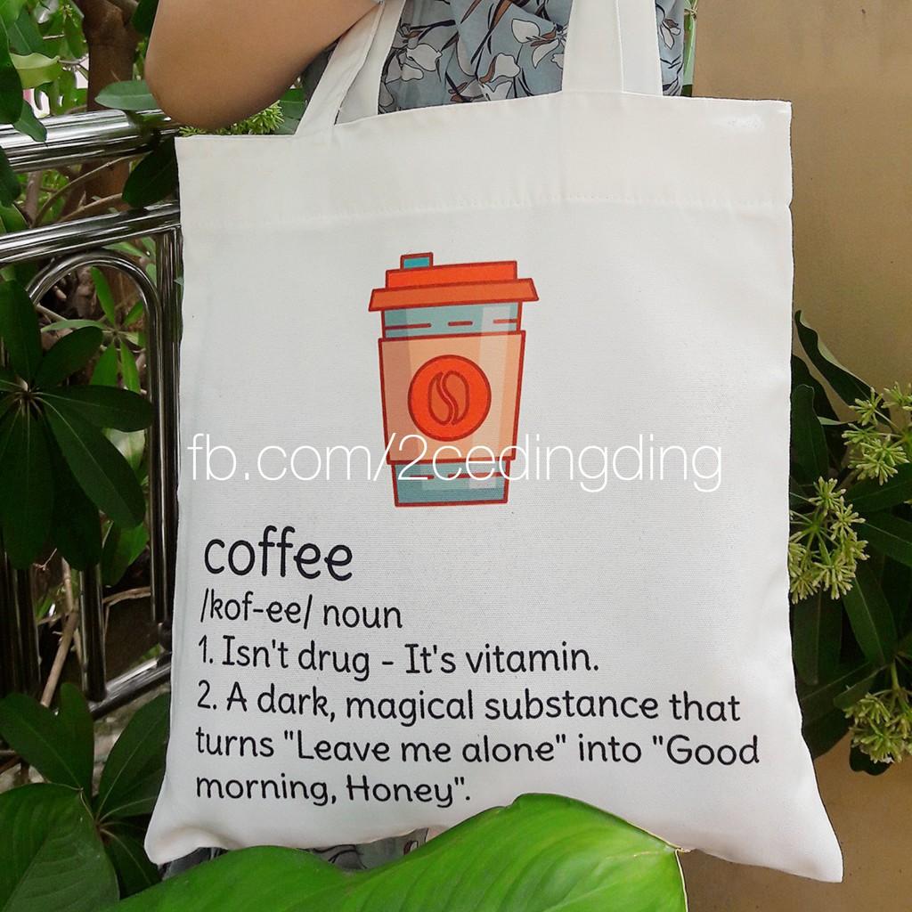 Túi tote trắng Coffee