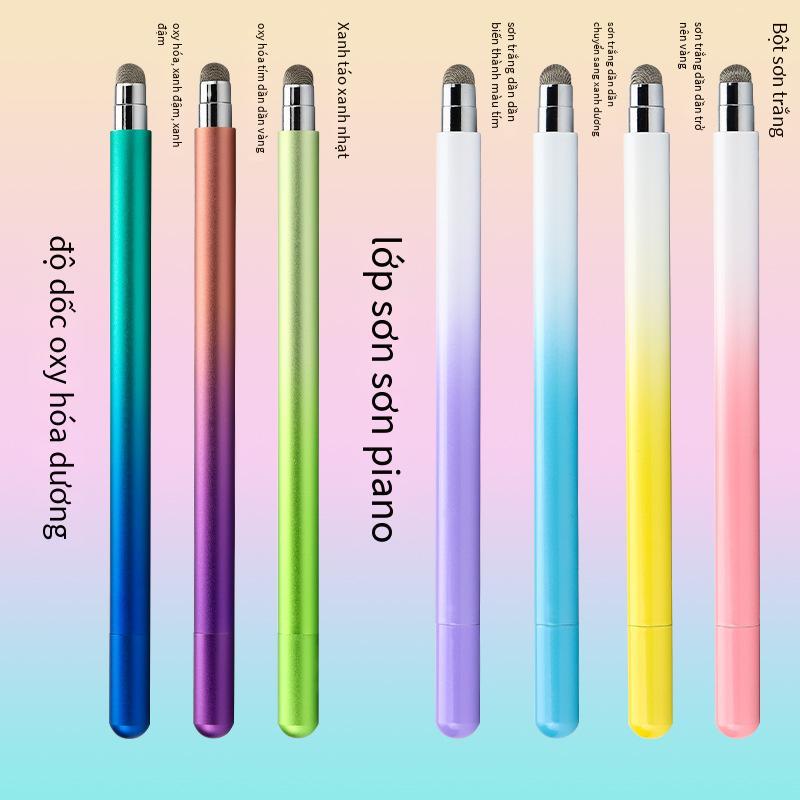 Màn hình cảm ứng điện thoại di động/ipad giá thấp nhất phù hợp với bút kim loại màu gradient đĩa vải đầu bút stylus hai trong một