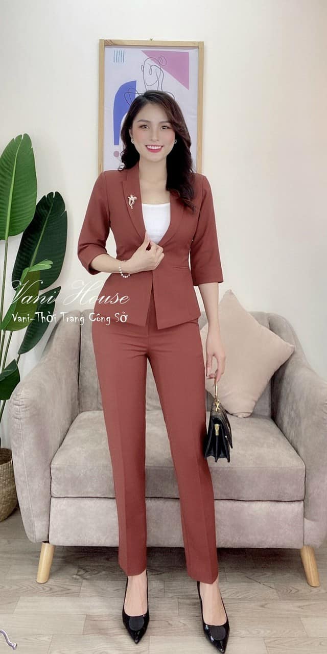 Set Bộ Vest Công Sở Nữ Tay Lỡ Quần Dài