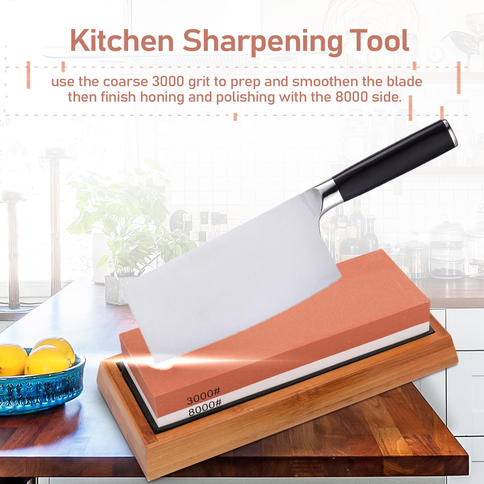 3000/8000 Grit Premium Whetstone Cut Sharpening Stone Set Professional Cutter Sharpener with Non Slip Base Home Kitchen