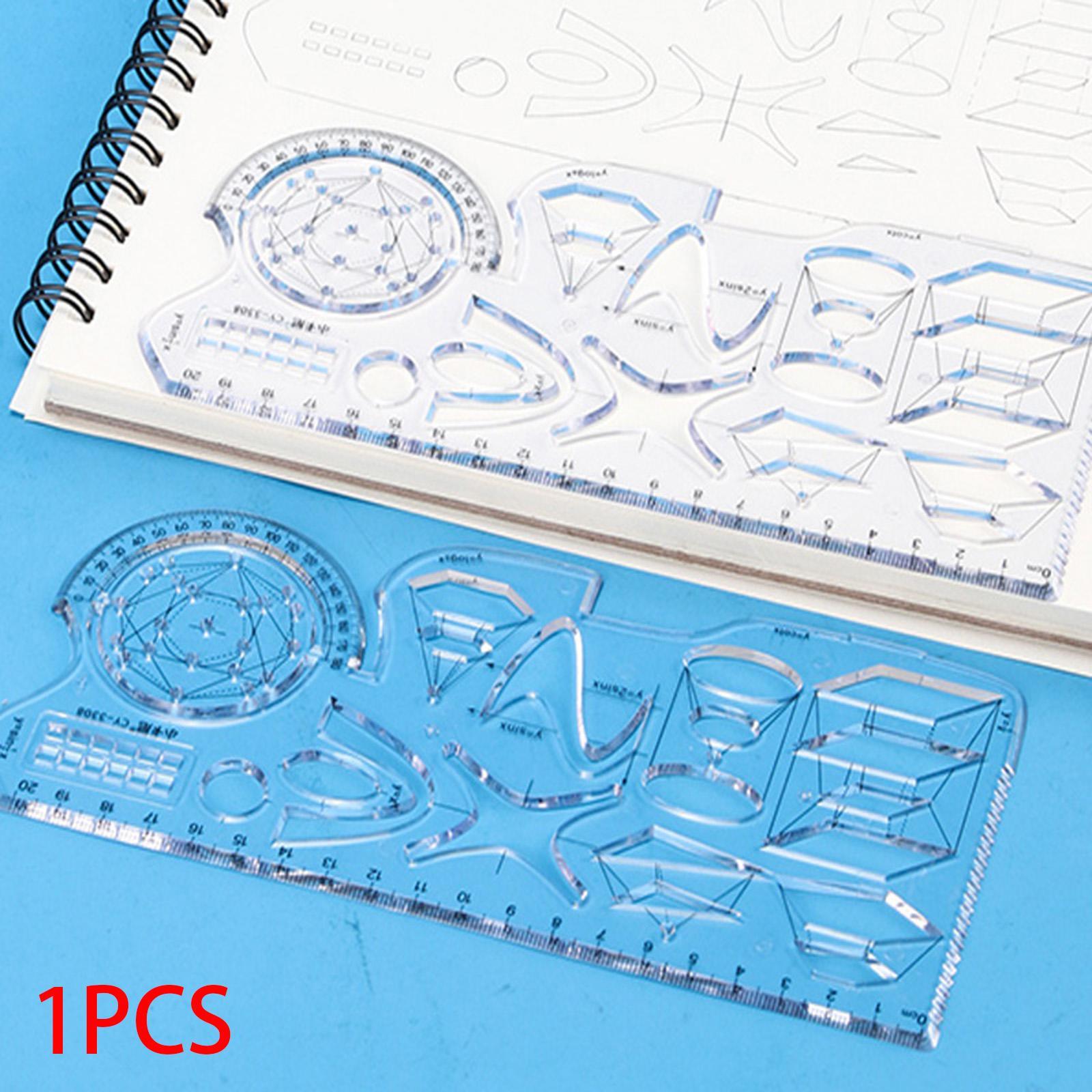 Multifunctional Geometric Ruler Drawing Measuring Tool Artist Office Tailor