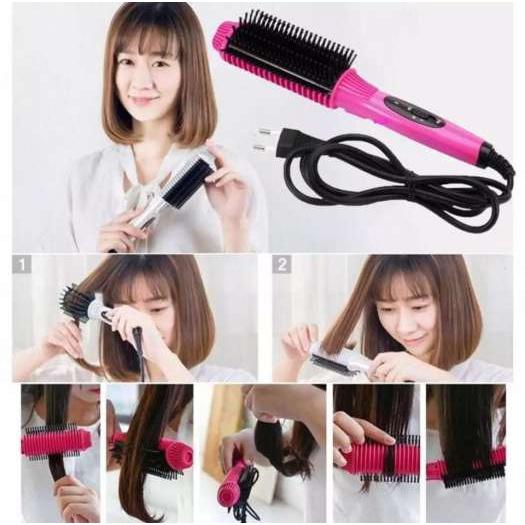 Lược điện chải tóc tạo kiểu đa năng NO.V.A 8810 uốn xoăn, chải phồng, sấy cụp, máy làm tóc uốn duỗi cúp dập xù chải thẳng