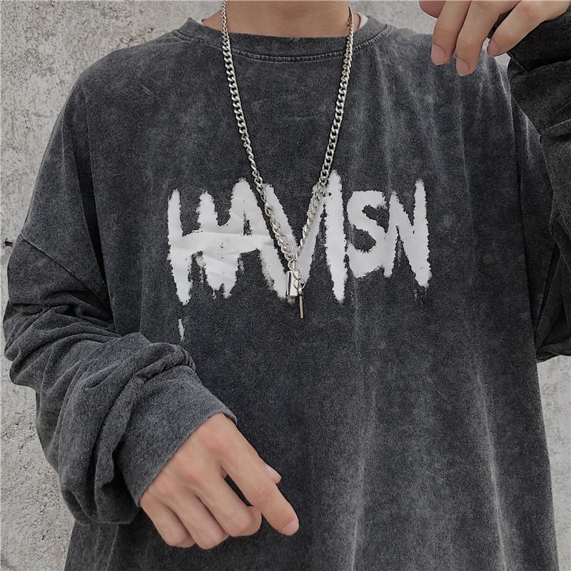 Áo thun dài tay ulzzang unisex xám mới