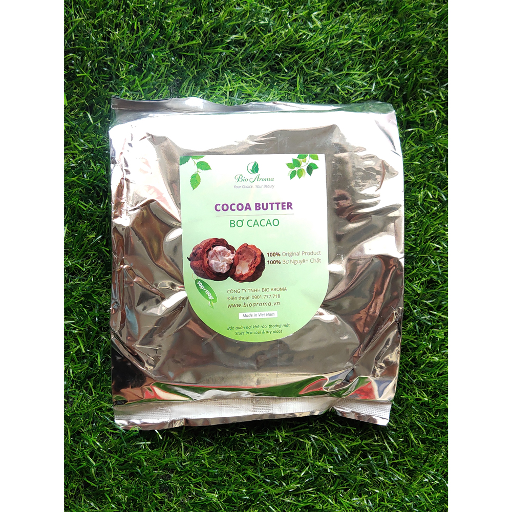 Bơ cacao thô nguyên chất - Cocoa Butter 500gr | Bio Aroma
