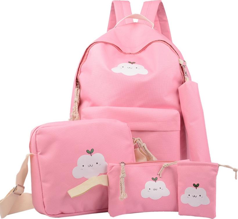 Set 5 món Ba Lô Nữ Thời Trang balo laptop Smile Cloudy
