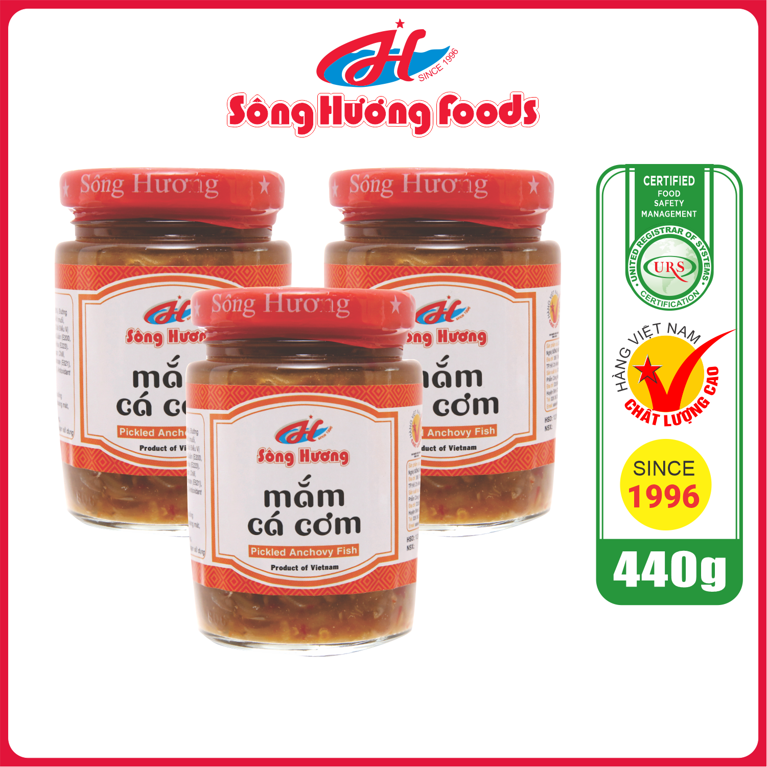 3 Hũ Mắm Nêm Cá Cơm Sông Hương Foods Hũ 440g