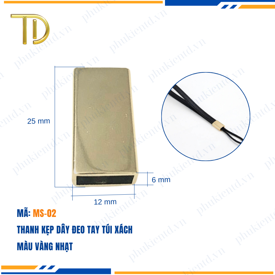 Thanh kẹp dây đeo tay túi xách cao cấp độ bền 5-8 năm