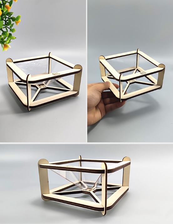 Mô hình gỗ lắp ráp không gian 3 chiều cho điện thoại DIY WOOD STEAM -  HOLOGRAPHIC 3D