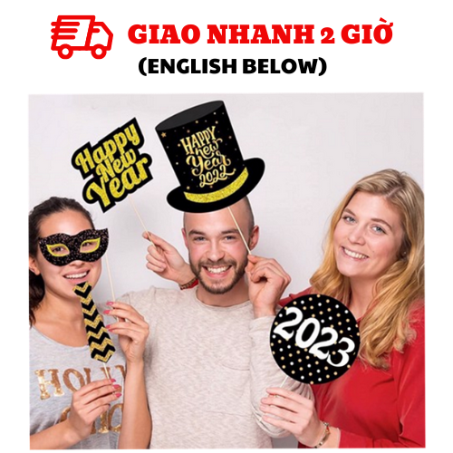 Bộ phụ kiện chụp hình Photoprops Happy New Year 5 cái ptk30