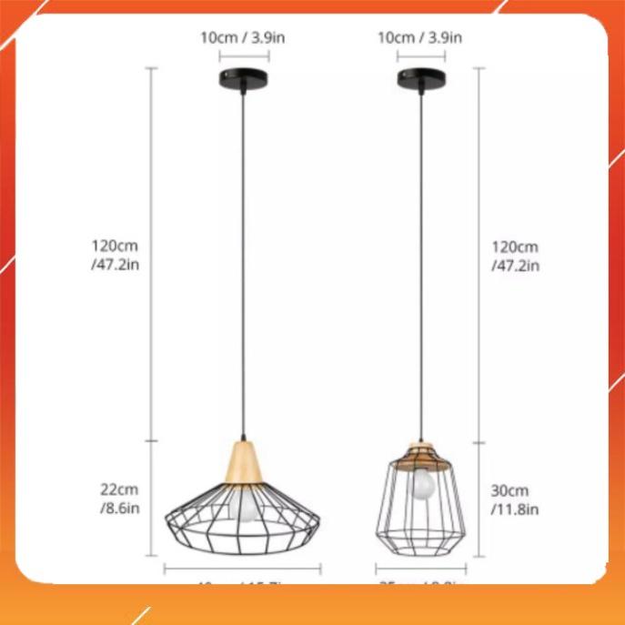 Đèn thả lồng nan đui giả gỗ cho nhà hàng HL1034