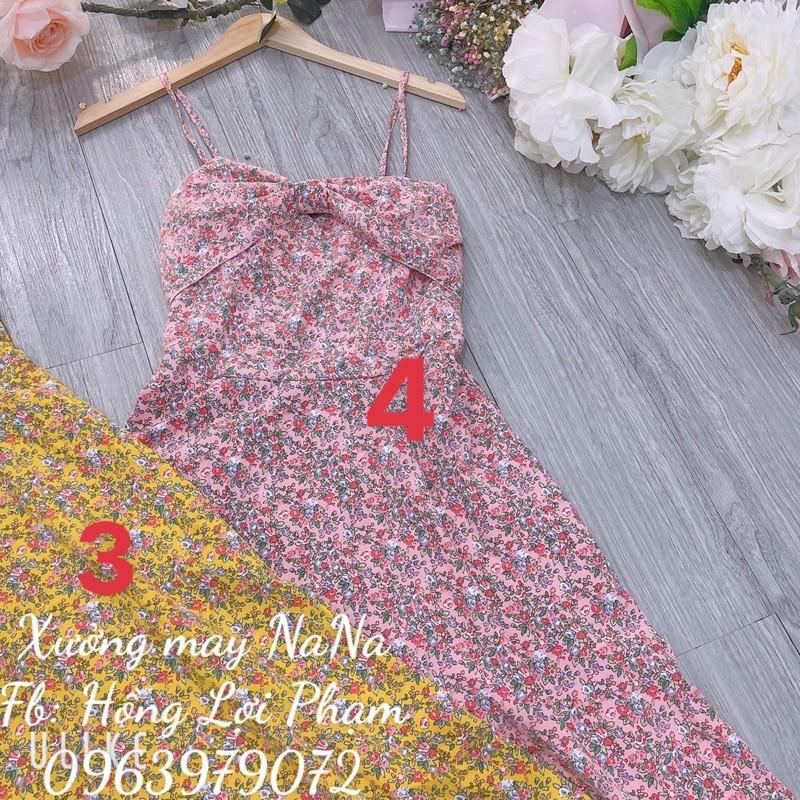 Đầm maxi hoa 2 dây có mút ngực