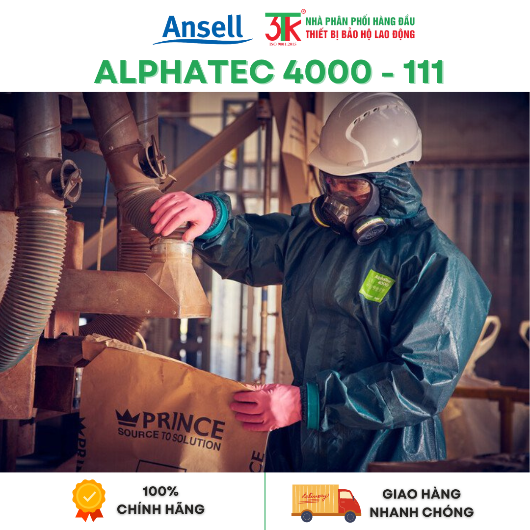 Bộ quần áo bảo hộ Ansell ALPHATEC 4000 chống hoá chất