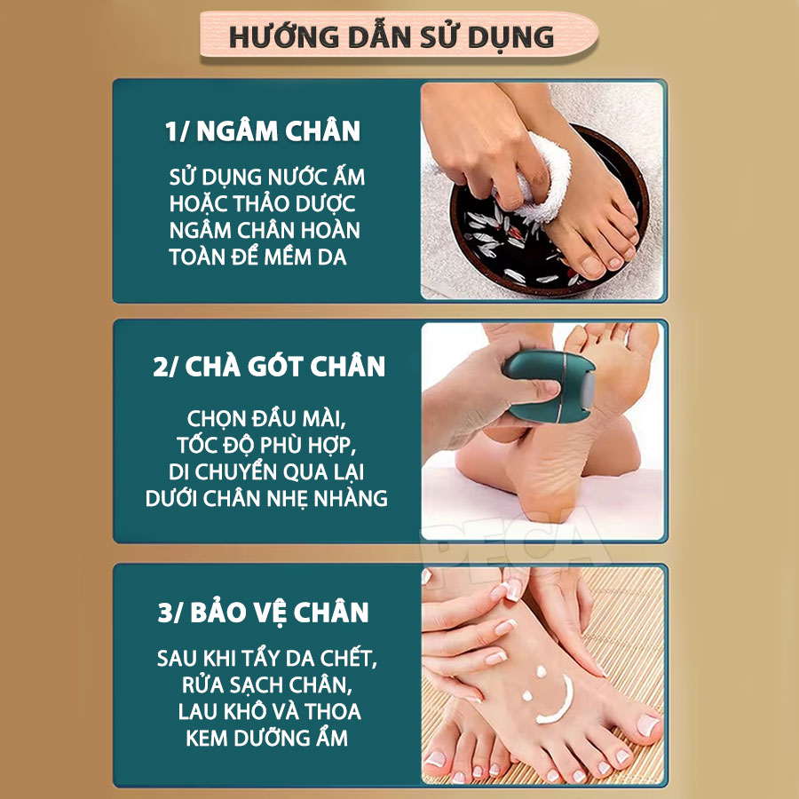 Máy chà gót chân 3in1 Kemei KM-6865 điều chỉnh 2 mức tốc độ, màn hình LED tiện lợi - Chính hãng