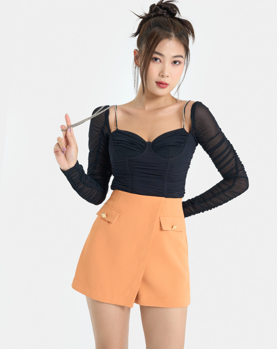 Quần Short Nữ Thời Trang JUNO Vạt Chéo JNQSH019